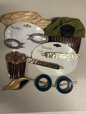 Elegant Vintage Hair Accessory Set with Gold and Blue Accents -Luxury Accessory